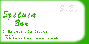 szilvia bor business card